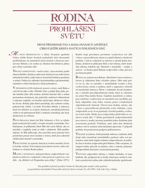 „Žijící Kristus“ aprohlášení orodině