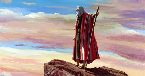 Moses standing on mountain