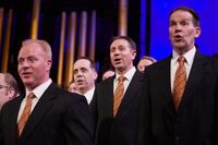Various shots and angles of the men's side of the Tabernacle Choir..