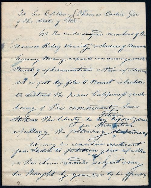 Petition to Governor Thomas Carlin