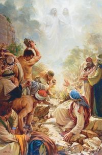 Stephanus sieht Jesus zur rechten Hand Gottes