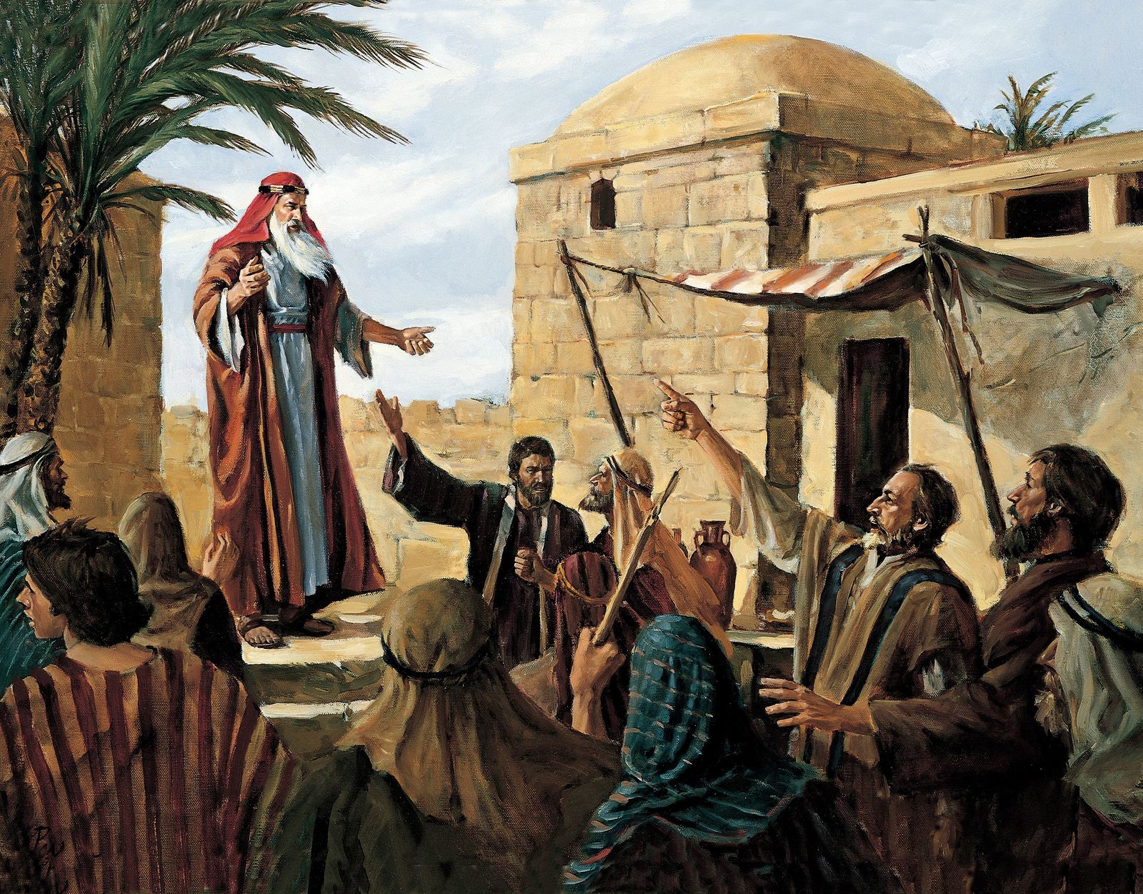 Lehi Prophesying to the People of Jerusalem (Lehi Preaching in Jerusalem)