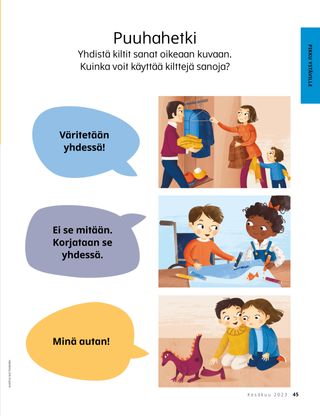 kilttien sanojen käyttämiseen liittyvä yhdistämistehtävä