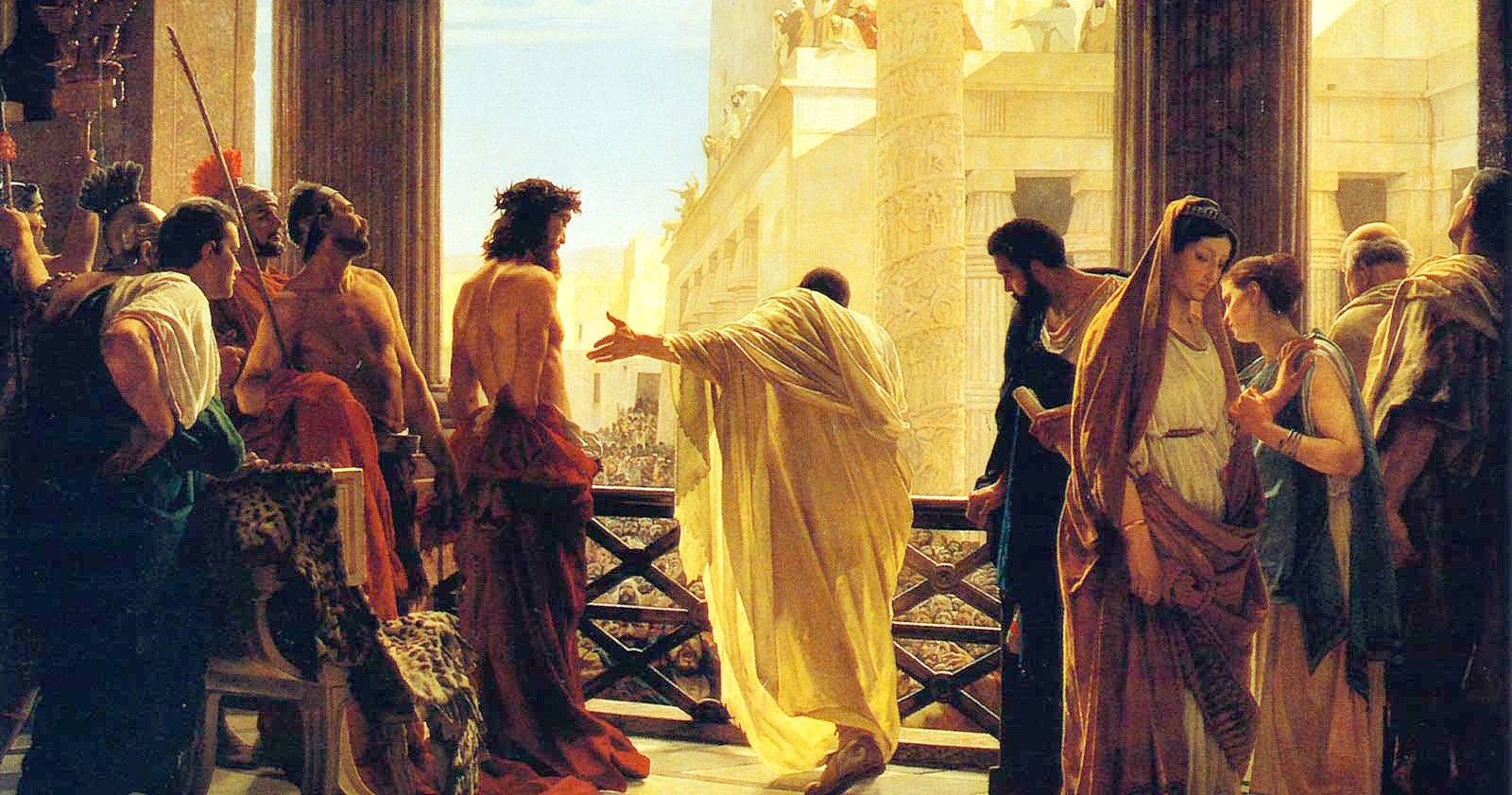 Painting showing Christ being presented to the Jews by Pontius Pilate.