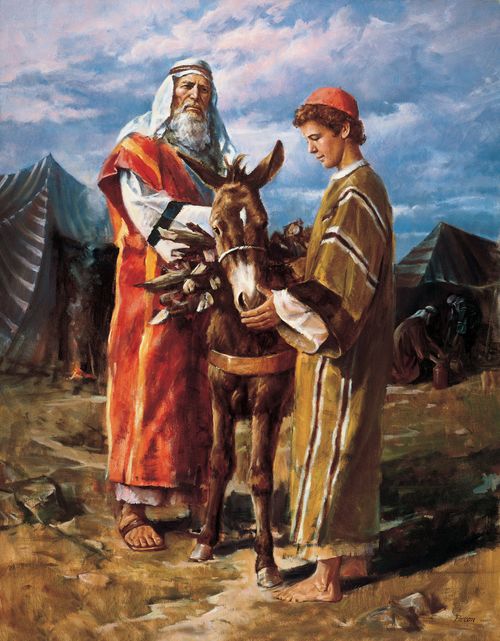 Авраам берет Исаака, чтобы принести его в жертву