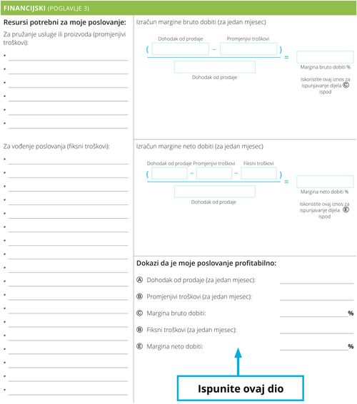 Na primjer: Dokazi da je moje poslovanje profitabilno