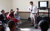 man teaching class