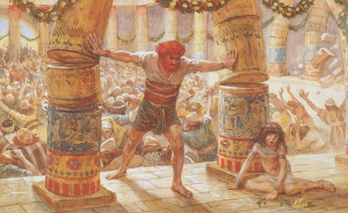 Samson Pulls Down the Pillars by James Tissot