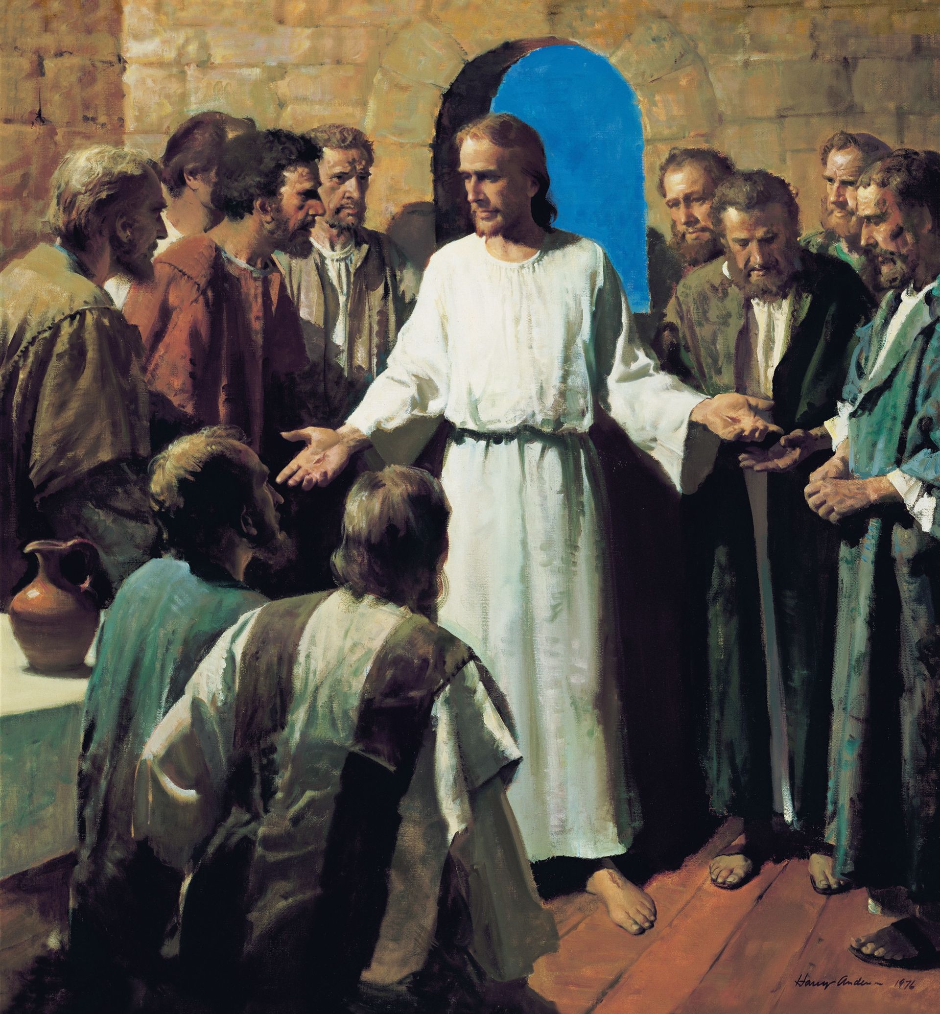 耶穌顯示身上的釘痕（你們看我的手，我的腳）