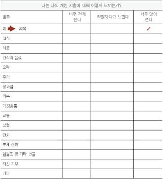 개인 지출 목록