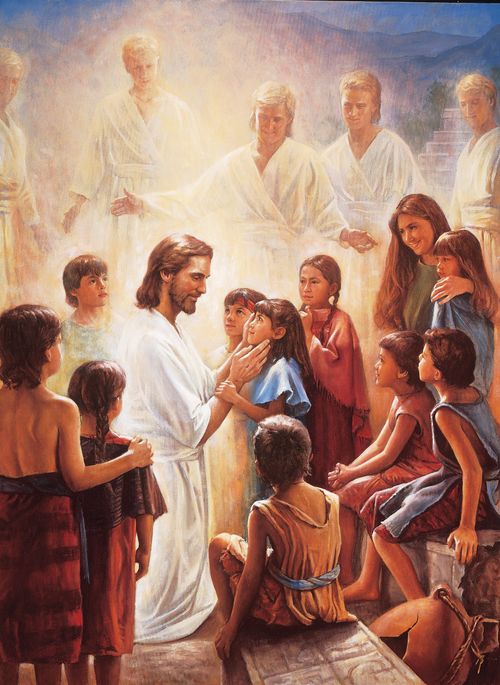 Kristus og børn i Mormons Bog