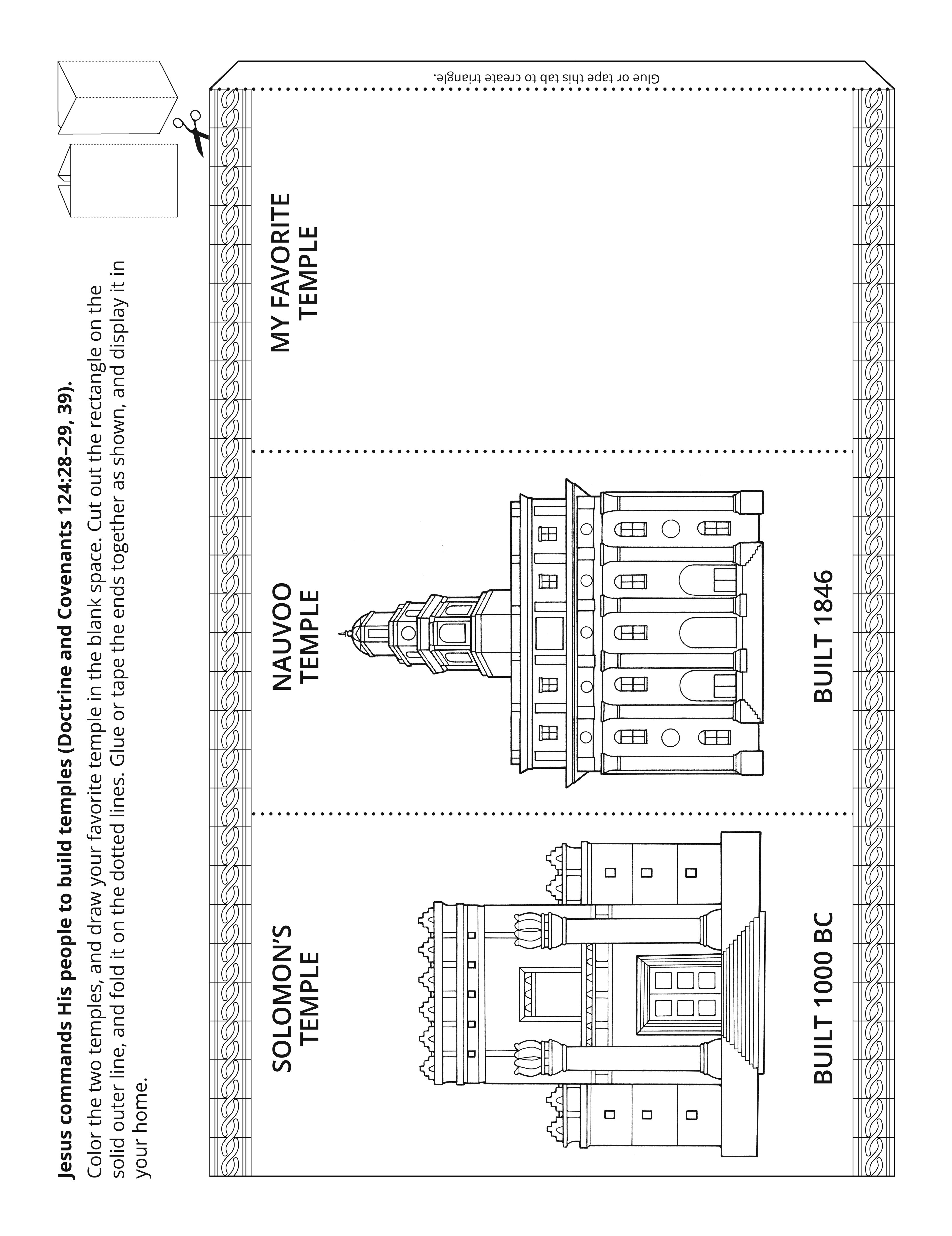 Line drawing activity depicts temples. © undefined ipCode 1.