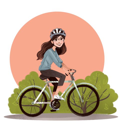 Una joven en bicicleta