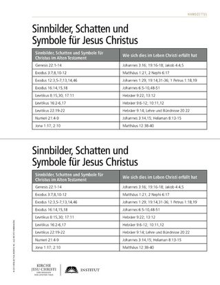 Handzettel: Symbole für Christus