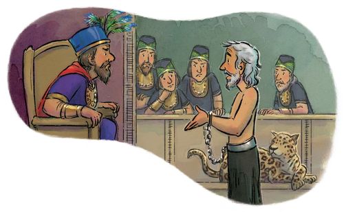 Abinádi conversa com o rei Noé