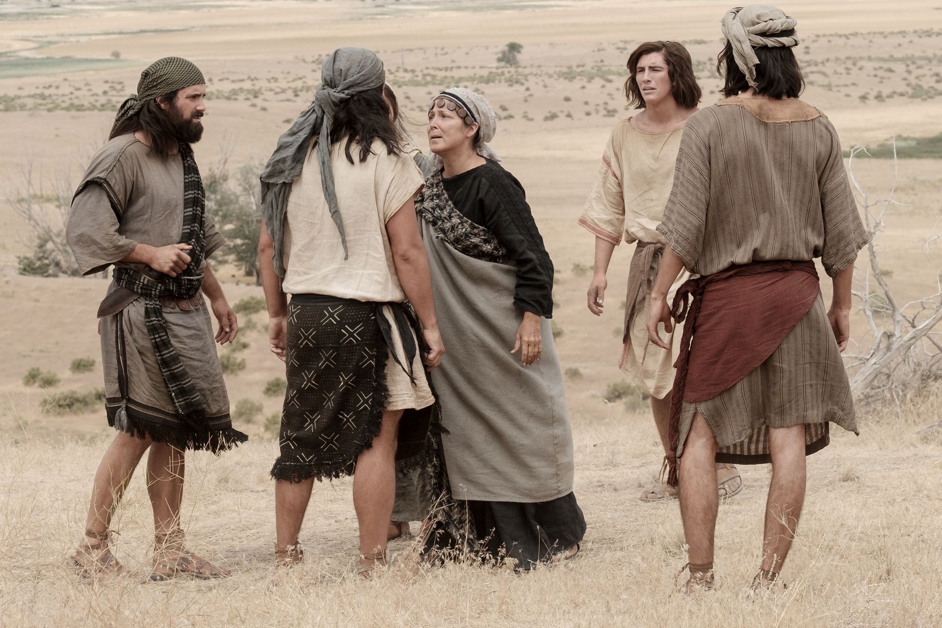 Ishmael's wife confronts Laman and Lemuel after Nephi's bonds were loosed.
