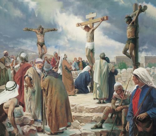 Jesus being crucified