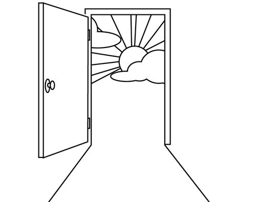 illustration of open door