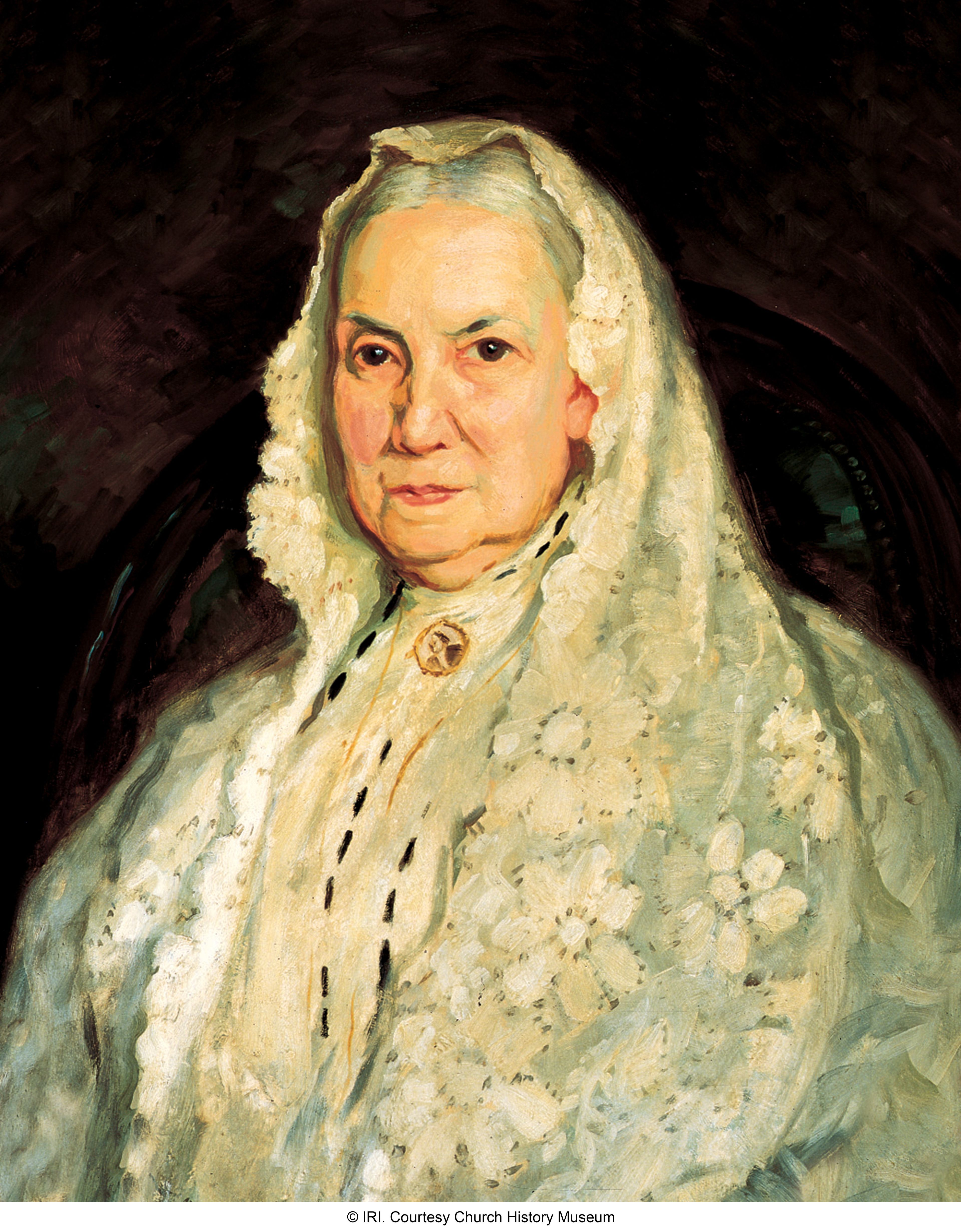 A portrait of Bathsheba W. Smith, who served as the fourth general president of the Relief Society from 1901 to 1910; painted by Lee Greene Richards.