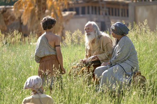 Lehi and Sariah teach Joseph.