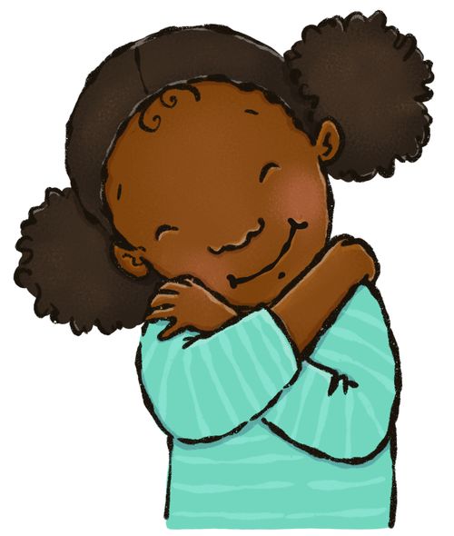 girl hugging herself