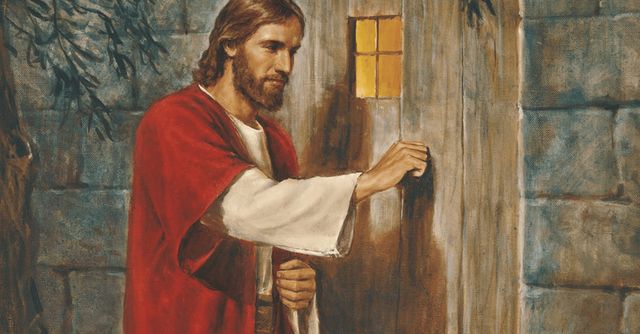 Jesus knocking on a door