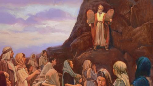 Moses holding the Ten Commandments
