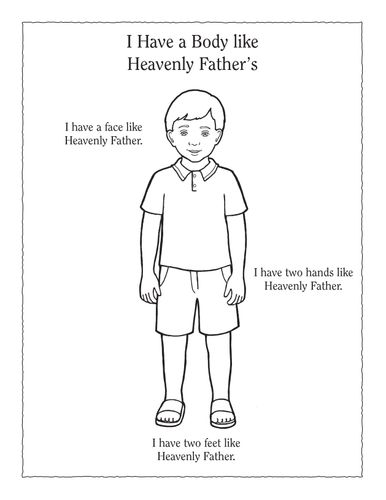 An illustration and activity from lesson 9, page 43 in the nursery manual Behold Your Little Ones (2008).