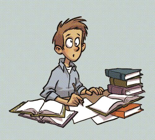 boy with schoolbooks