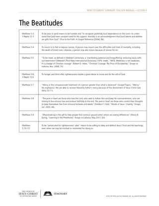 handout, Beatitudes