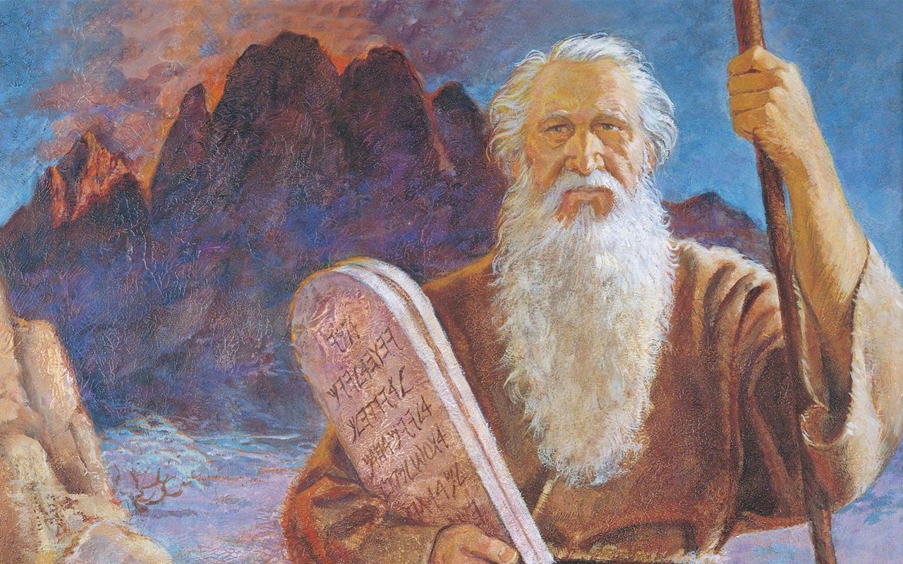 o profeta Moisés com os Dez Mandamentos