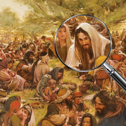 耶穌看著被餵飽的人民
