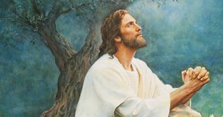 Jesus Christus betet im Garten Getsemani
