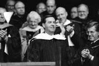 Jeffrey R. Holland, who served as the President of BYU from 1980 to 1989, addresses the April 25, 1991 BYU Commencement.