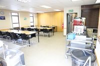Photos of working and eating areas inside the South Africa Missionary Training Center