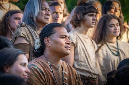 Nephites listen as Isaiah teaches his congregation.