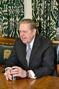 Elder Jeffrey R. Holland enjoys a lighter moment during his visit to the House of Commons in London, England, November 21, 2018.