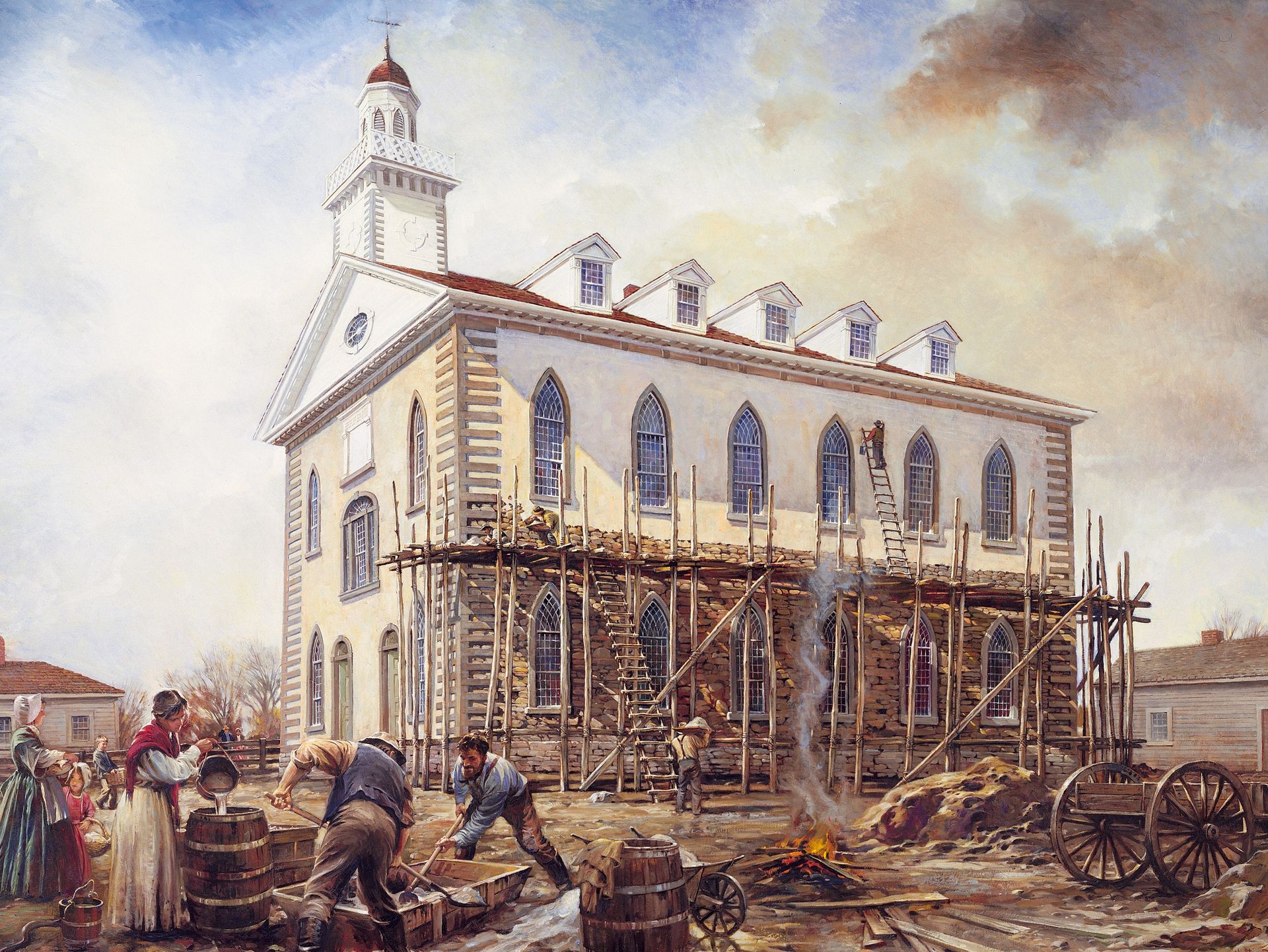 "Building the Kirtland Temple," by Walter Rane.