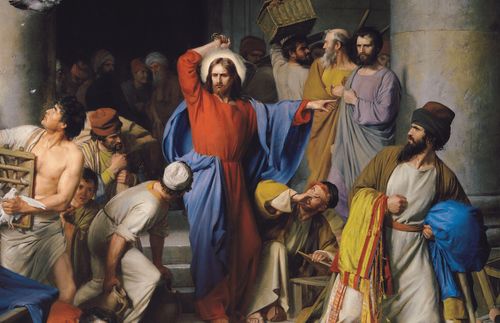 Le Christ purifiant le temple, tableau de Carl Heinrich Bloch