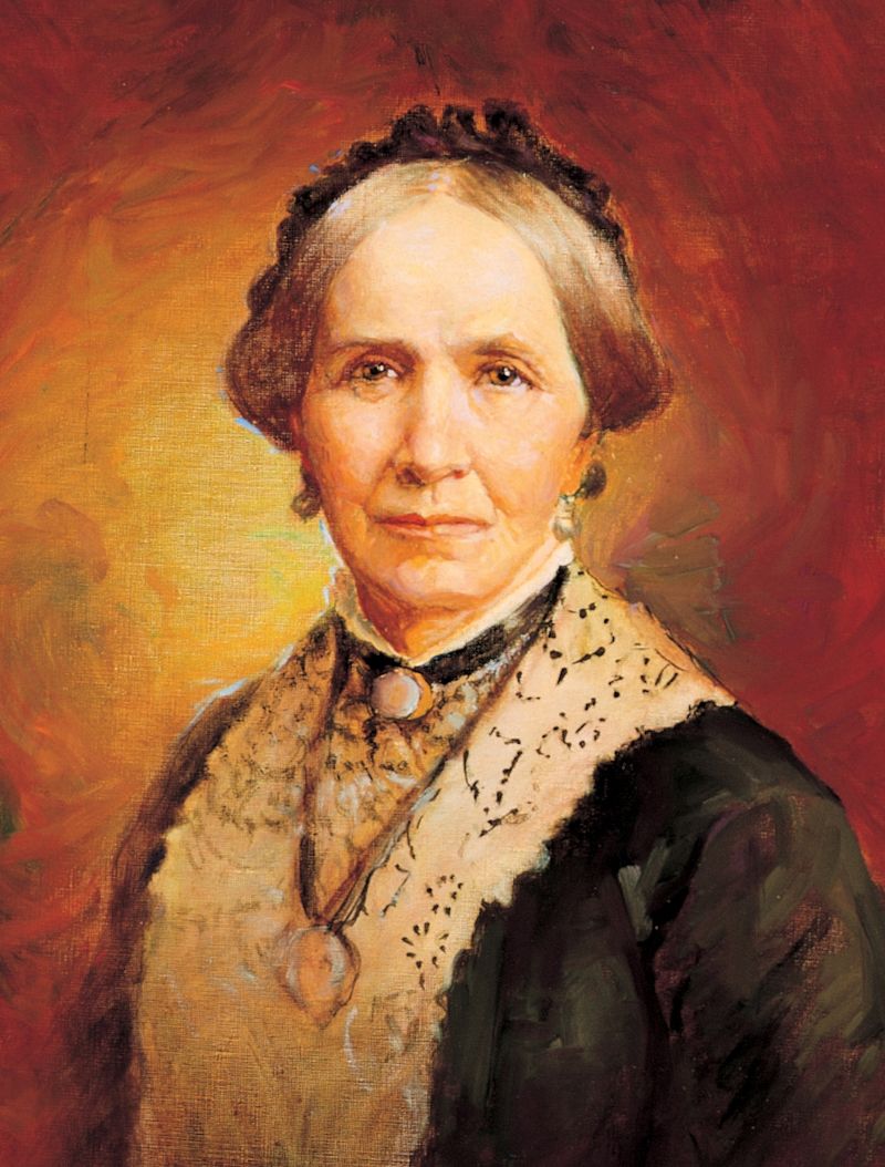 A portrait of Zina Diantha Huntington Young, who served as the third general president of the Relief Society from 1888 to 1901; painted by John Willard Clawson.