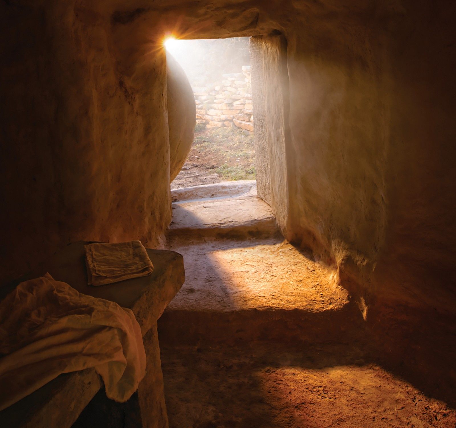 A portrayal of Christ's empty tomb after his resurrection.