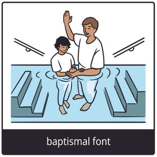 baptismal font gospel symbol