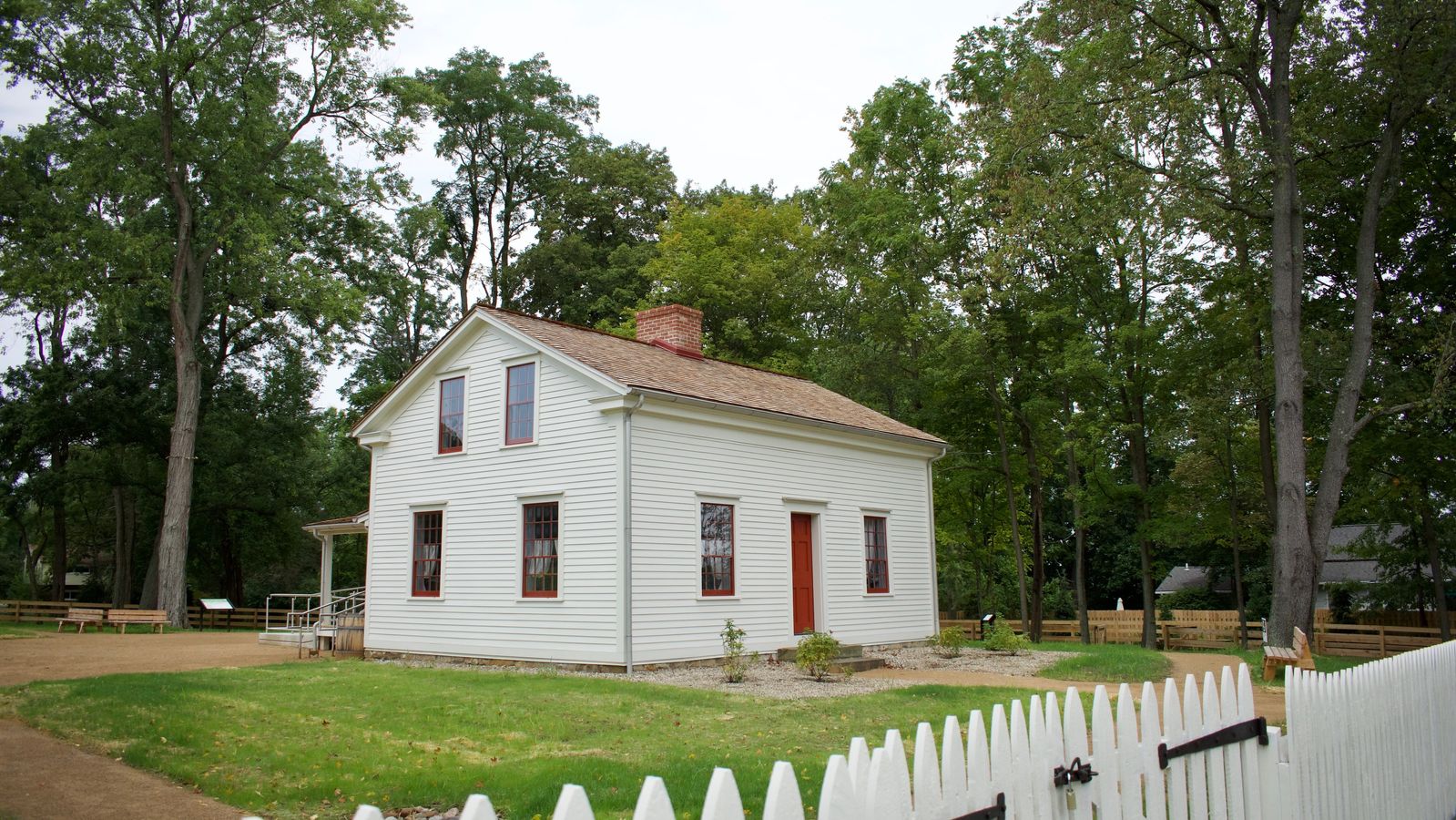 The restored home of Joseph and Emma Smith in Kirtland, Ohio. The home was dedicated on Saturday, August 26, 2023, by David A. Bednar of the Quorum of the Twelve Apostles of The Church of Jesus Christ of Latter-day Saints.
