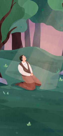 Joseph Smith praying in the grove