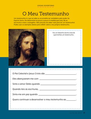 Atividade em PDF com retrato de Jesus Cristo