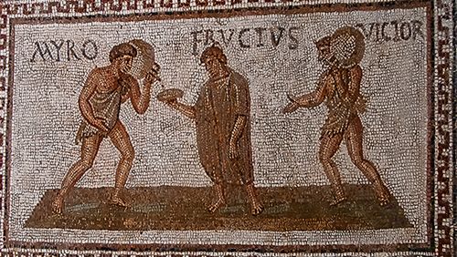 mosaico que muestra a esclavos romanos