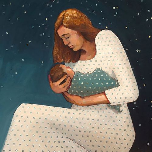 mother holding a newborn child