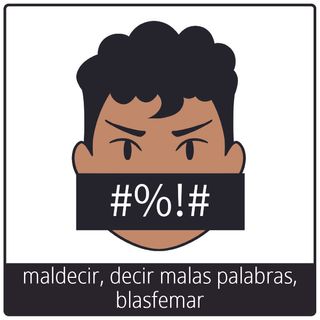 Símbolo del Evangelio de maldecir, decir malas palabras, blasfemar
