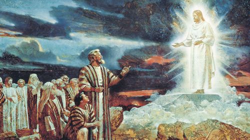 the premortal Jehovah (Jesus Christ) appearing to Moses and the 70 elders of Israel