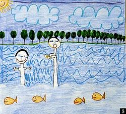 Baptizing in an African River